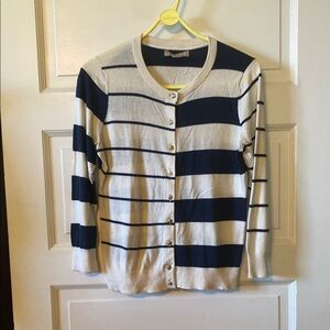 *BOGO closet deal* Banana Republic silk-blend Blue and White Cardigan Sweater